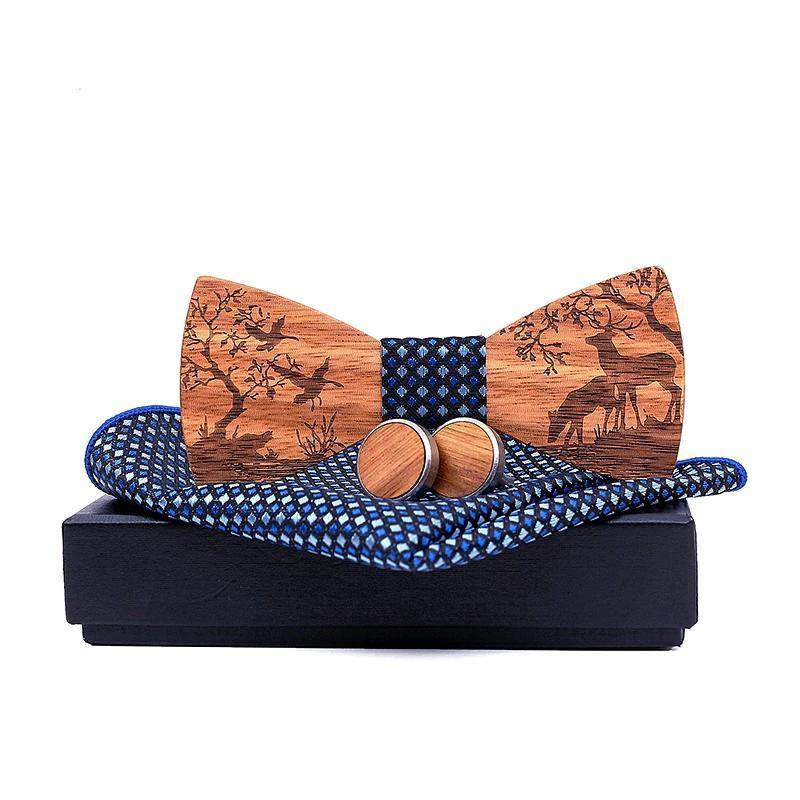 Nœud Papillon En Bois Réglable Avec Fermoir à Clip - Taille Ajustable, Entretien Facile - Pour Homme, Style Décontracté Ou Chic
